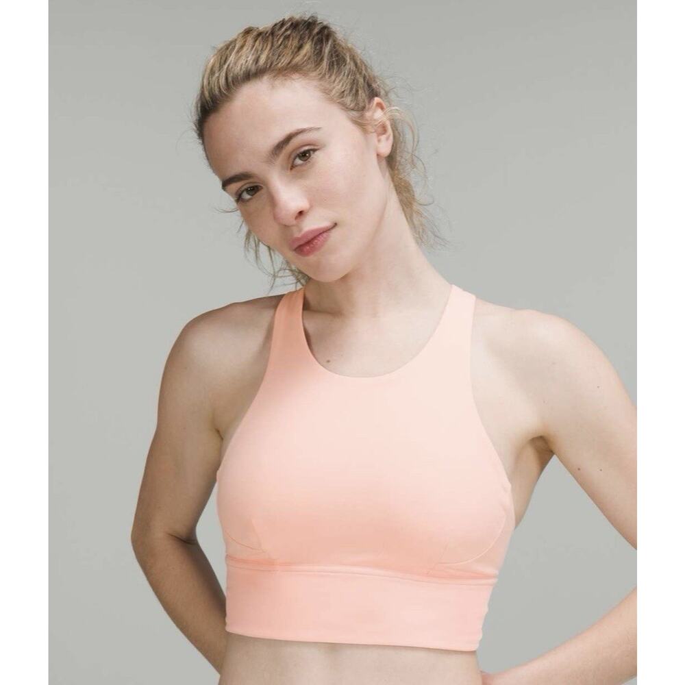 Lululemon Wunder Train Longline Sports Bra 4 Dew Pink Yoga Pilates Athleisure